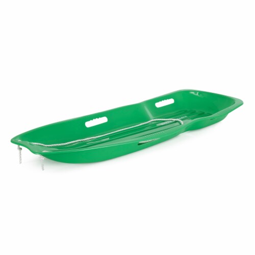 Slippery Racer Downhill Xtreme Adults Kids Toboggan Snow Sled, Blue and Green Perspective: left