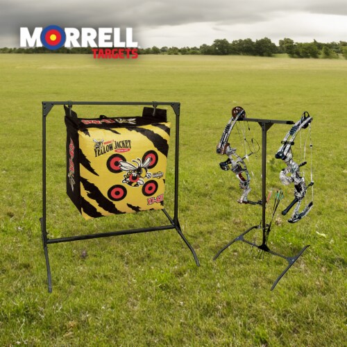 Morrell Yellow Jacket Outdoor Target with HME Products Target Stand & Bow Holder Perspective: left