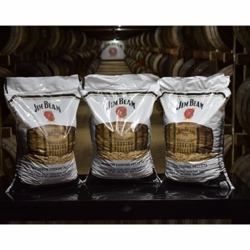Ol' Hick Cooking Pellets Jim Beam Bourbon Barrel BBQ Grilling Pellets (4 Pack) Perspective: left