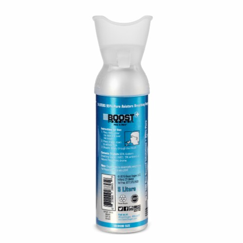Boost Oxygen 3, 5, & 10L Supplemental Oxygen Can Bottle w/Mouthpiece, Peppermint Perspective: left