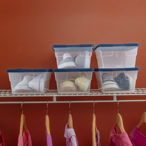 Stackable Plastic Storage Containers with Lids