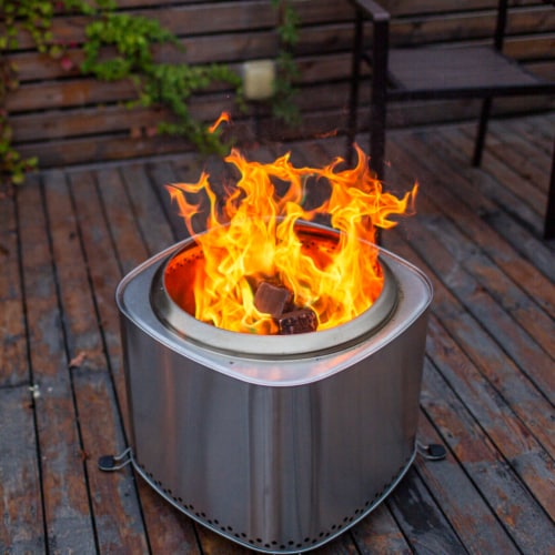 Flame Engine 19 Inch Square Smokeless Fire Pit w/Carry Bag, 304