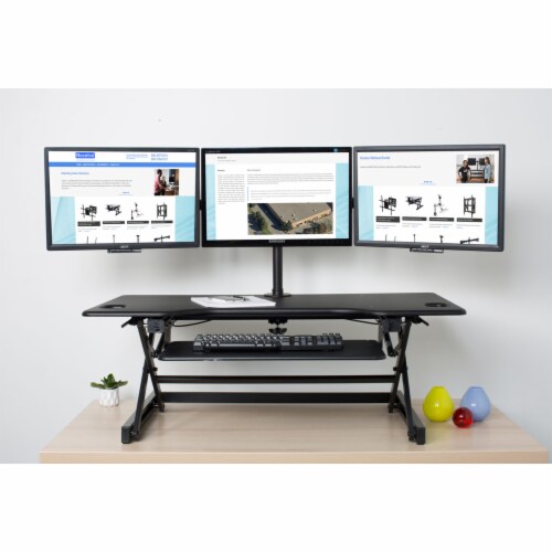 Rocelco 46 Inch Standing Desk Support Riser Black and Dual