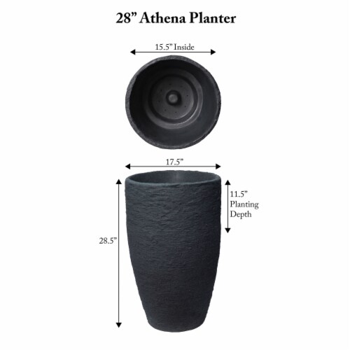 Algreen Valencia Curve Flower Pot Planter, Brown & FoxFarm Potting Soil, 12 Qt Perspective: left