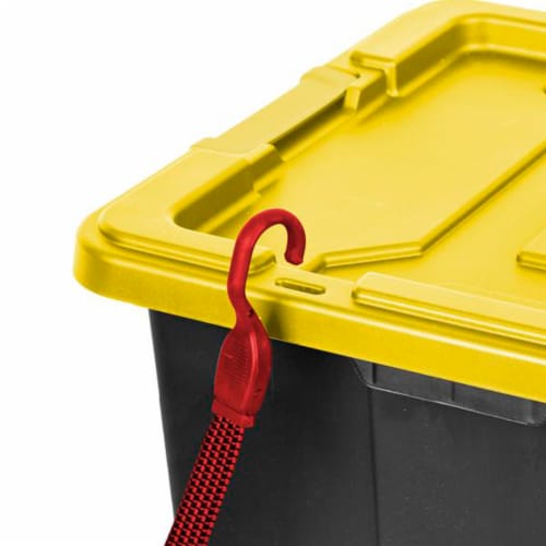 Sterilite 27 Gallon Plastic Stacker Tote, Heavy Duty Lidded Storage Bin  Container for Stackable Garage and Basement Organization, Black, 4-Pack