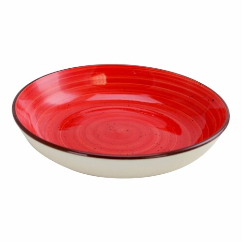 Gibson Color Speckle 4pc Stoneware Pasta Bowl Dish Set, Assorted Colors (2 Pack) Perspective: left