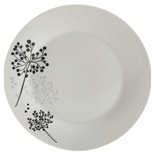 Gibson Netherwood 12 Pc Glaze Dinnerware Plates, Bowls, and Mugs, White (3 Pack) Perspective: left