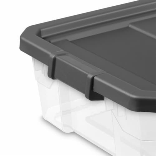 Sterilite 12 qt Plastic Storage Bin Container Clear Gasket Sealed Box (6 Pack)