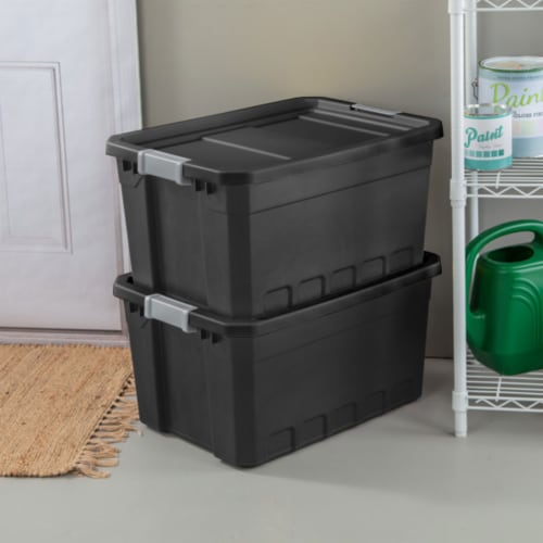 Sterilite 27 Gal Rugged Industrial Stackable Storage Tote w/ Lid, Black, 12  Pack, 1 Piece - Fry's Food Stores