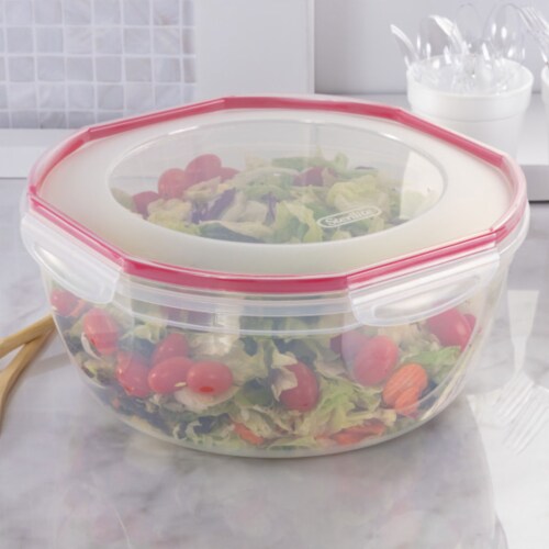 Sterilite Ultra Seal 8.10 Quart Plastic Food Storage Bowl Container, 6 Pack Perspective: left
