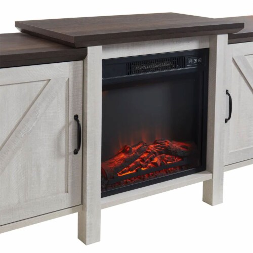 Edyo Living 63in Freestanding Wooden Electric Fireplace TV Stand Console, Grey Perspective: left