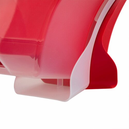 Sterilite Clear Lid Nesting Storage Christmas Holiday Wreath Box, Red (2 Pack) Perspective: left