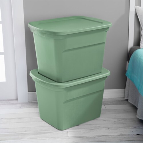 Sterilite 18 Gallon Stackable Storage Tote with Handles, Crisp Green (8  Pack), 1 Piece - Jay C Food Stores