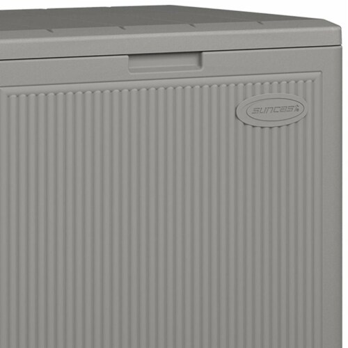 Suncast 22 Gallon Indoor Outdoor Small Patio Deck Storage Box, Stoney (3 Pack) Perspective: left