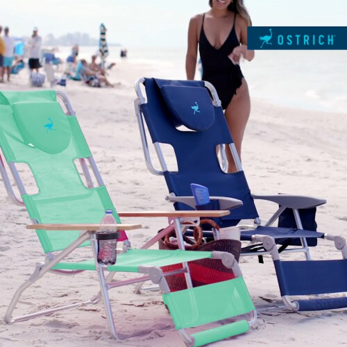 Ostrich Deluxe Padded 3 N 1 Outdoor Folding Reclining Beach Chair Teal 2 Pack 2 Piece Fry s Food Stores