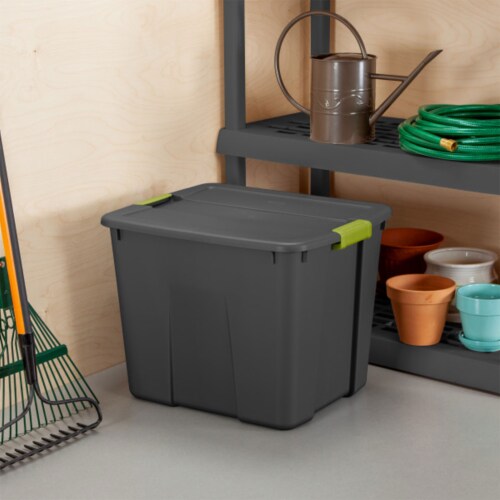 Sterilite 20 Gallon Stackable Plastic Storage Tote Bin with Lid Gray 24 Pack 24 Piece Smith s Food and Drug