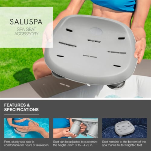 Bestway SaluSpa Fiji Hot Tub w/Set of 4 Spa Seat & 4 Pack Headrest Pillows, Gray Perspective: left