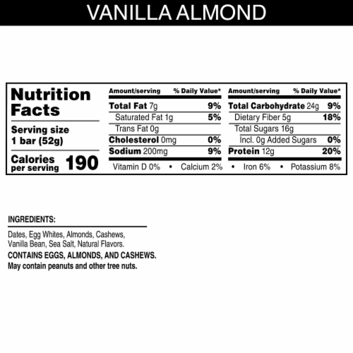 RXBAR Vanilla Almond Protein Bar Perspective: left