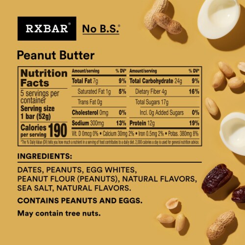 RXBAR Protein Bar Peanut Butter Perspective: left