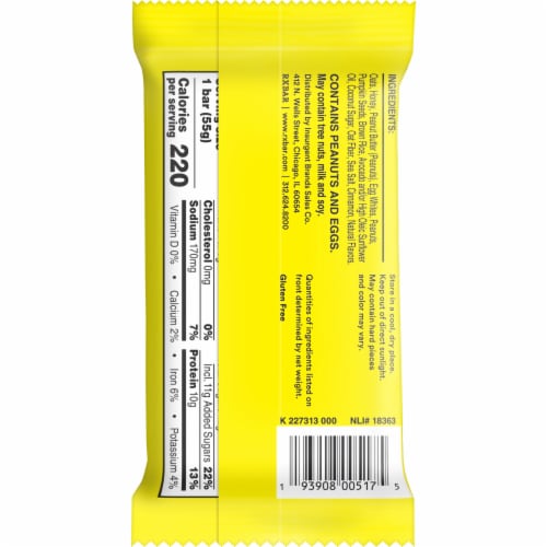 RXBAR® Nut Butter and Oat Honey Cinnamon Peanut Butter Protein Bars Perspective: left
