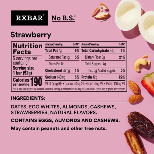RXBAR Strawberry Protein Bars Perspective: left