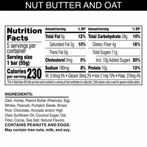RXBAR Nut Butter and Oat Dark Chocolate Peanut Butter Protein Bars Perspective: left