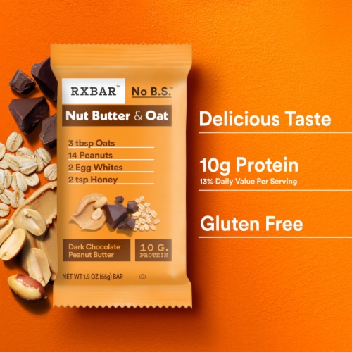 RXBAR® Nut Butter and Oat Dark Chocolate Peanut Butter Protein Bars Perspective: left
