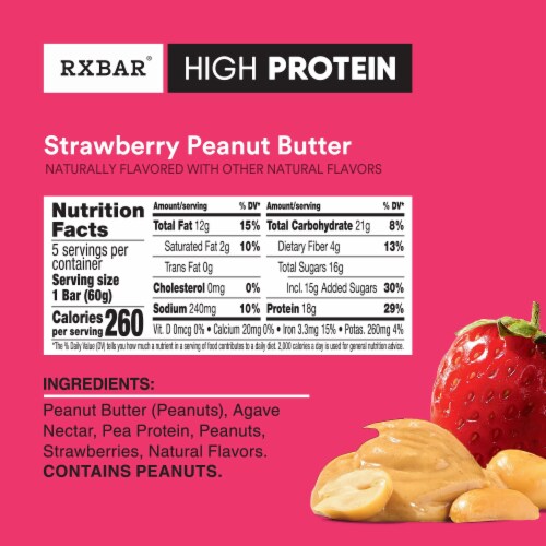 RXBAR® High Protein Strawberry Peanut Butter Bars Perspective: left