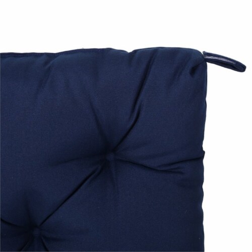 Noble House Baird Indoor Fabric Classic Tufted Chair Cushion in Navy Perspective: left