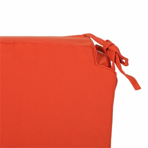 Noble House Belden Indoor Fabric Classic Skirted Chair Cushion in Coral Orange Perspective: left
