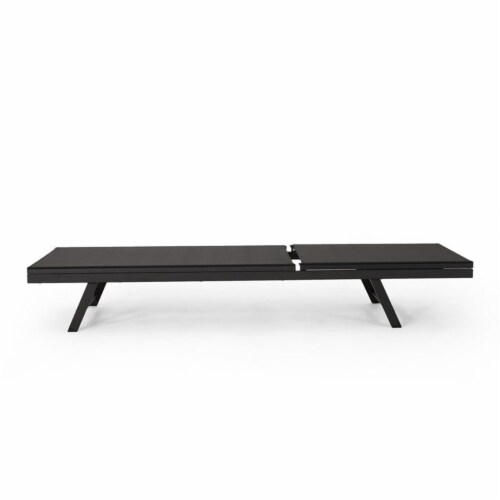Noble House Salton Aluminum Lounge with Mesh Seating Set of 4 Black Dark Gray 1 King Soopers