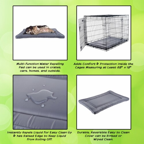Petmaker Waterproof Crate Pad Easy Clean Water Repelling Comfy Reversible Cage Bed Navy 38 X 38 x 25 King Soopers