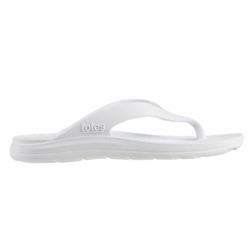 Totes Sol Bounce Ara Thong Flip Flops - White Perspective: left