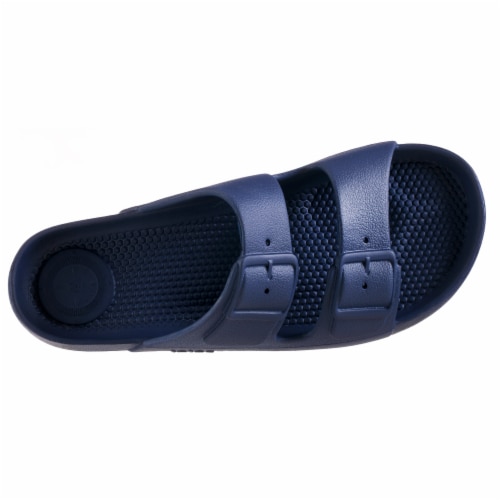 Totes Womens Sol Bounce 2-Strap Sandals - Navy Blue Perspective: left