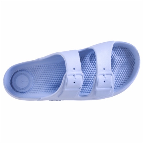 Totes Womens Sol Bounce 2-Strap Sandals - Purple Perspective: left