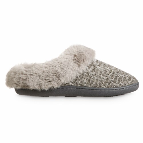 Isotoner® Samantha Sweater Knit Hoodback Slipper - Ash Perspective: left