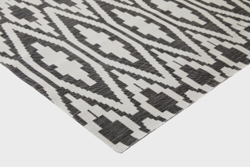 Backyard Bungalow Dania Khloe Indoor/Outdoor Rug - Black-White Perspective: left