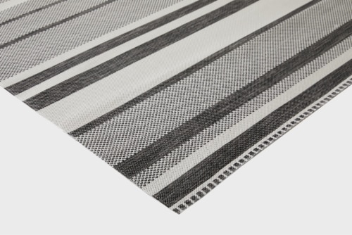 Backyard Bungalow Dania Canfield Indoor-Outdoor Rug - Black-Grey Perspective: left