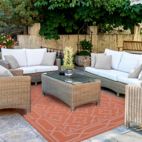 Backyard Bungalow Fifer Zane Terra Area Rug - Cream Perspective: left