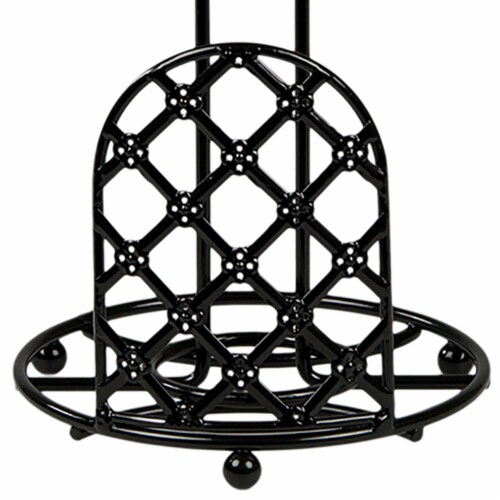 Home Basics Lattice Collection Paper Towel Holder, Black Perspective: left