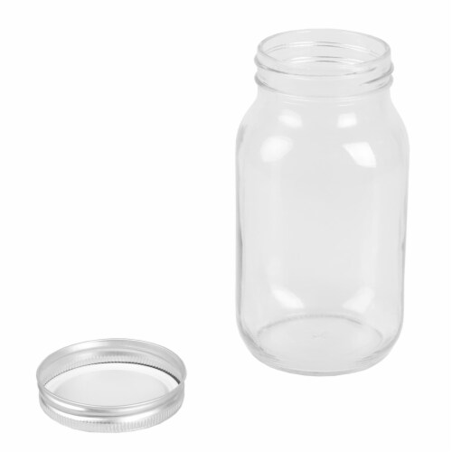 Home Basics 25 oz. Wide Mouth Clear Mason Canning Jar Perspective: left