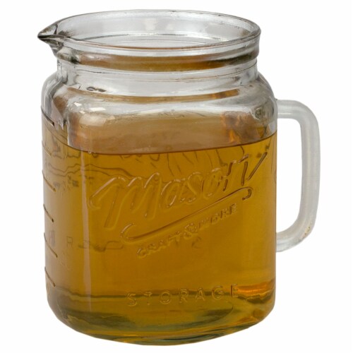 Home Basics 67 7 Oz Glass Mason Jar Pitcher With Measurement Markings 