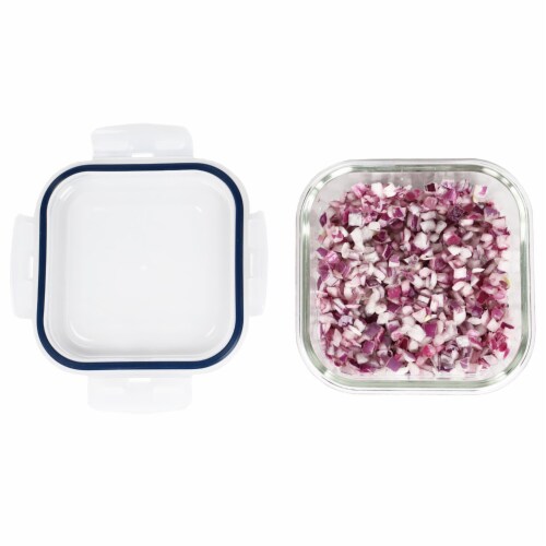 Michael Graves Design 40 oz High Borosilicate Glass Food Storage Container with  Rubber Seal Perspective: left