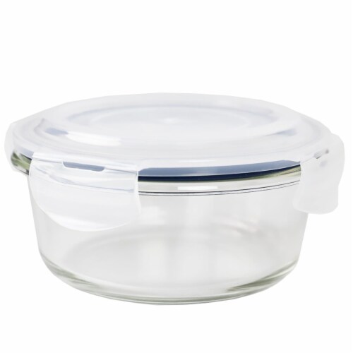 Michael Graves Design 21 oz High Borosilicate Glass Food Storage Container with  Rubber Seal Perspective: left