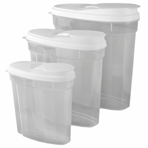 Home Basics 3 Piece Plastic Cereal Container Perspective: left