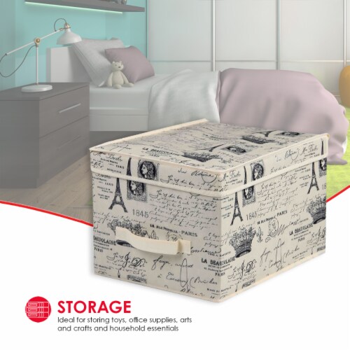 Home Basics Paris Collection NonWoven Large Storage Box, Natural, 1 Unit King Soopers