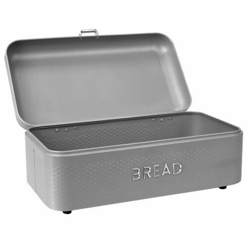 Home Basics Soho Steel Bread Box, Grey, 1 Unit Kroger