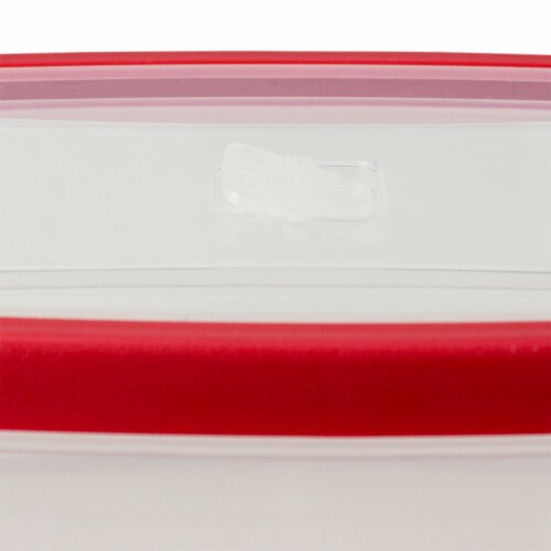 Home Basics 5 Piece Spill-Proof Plastic Food Container with Ventilated, Snap-On  Lids, Red Perspective: left