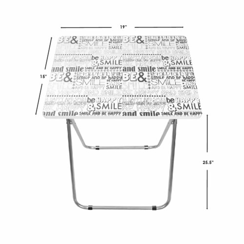 Home Basics Happy Multi-Purpose Foldable Table, Black/White Perspective: left