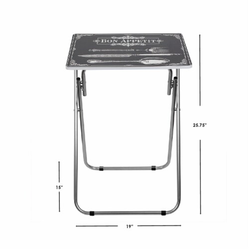 Home Basics Bon Apetit Multi-Purpose Folding Table, Black Perspective: left